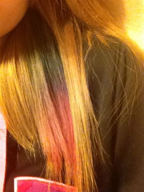 Temporary hair dye Gather as much hair as you want to dye ...