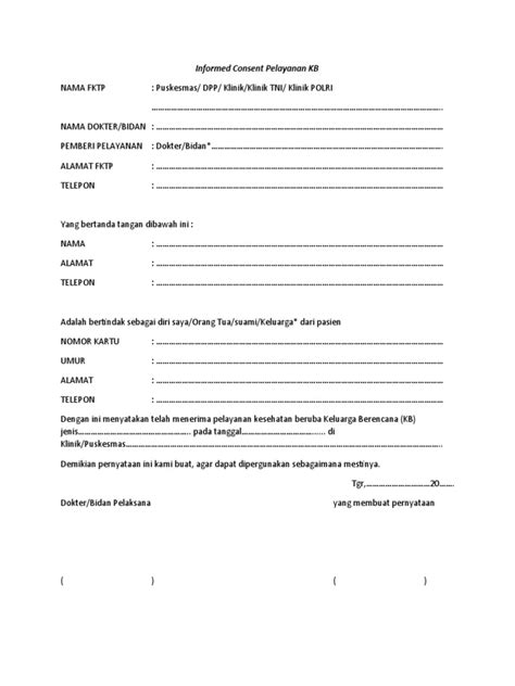 Informed consent pelayanan kb
