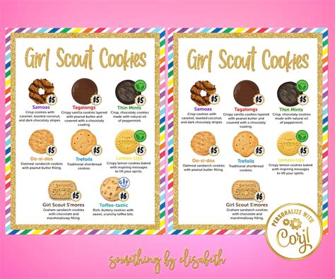 2021 Lbb Girl Scout Cookie Menu Fully Editable Instant Etsy