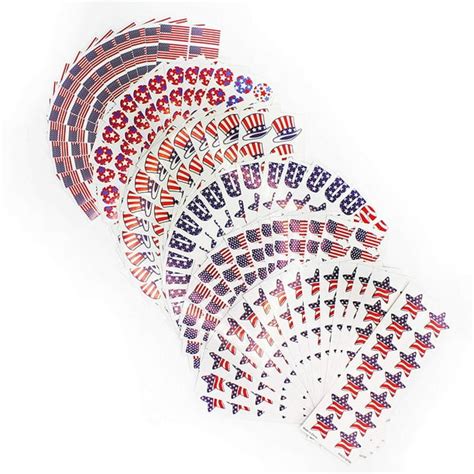 patriotic stickers assortment pack of 100 usa flag sheets for the 4th of july party favors