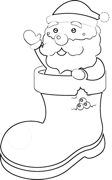 Bota Papai Noel Para Colorir