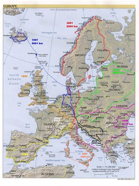 Suchen sie eine karte von europa? Motorradtour nach England, Irland und Schottland 1995