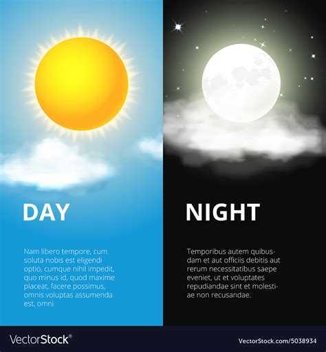 Day And Night Sun Moon Royalty Free Vector Image