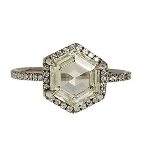 Noor Fares Engagement Ring Hexagon Diamond Jeweler Engagement Rings