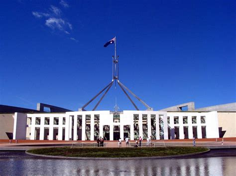 Download Canberra Parliament House Flag Pole Wallpaper