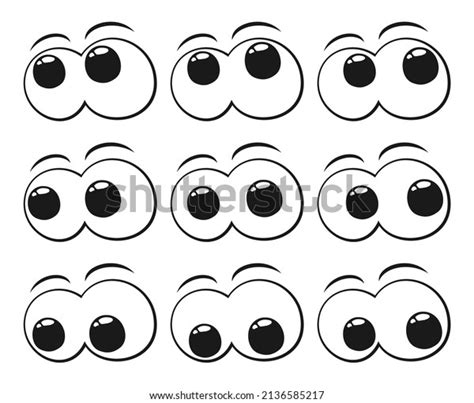 Set Cartoon Eyes Looking All Directions Stock Vector Royalty Free