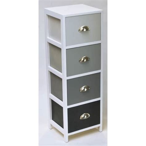 Meuble de metier ancien vers 1900 etroit et haut,a 4 portes 1 tiroir ,tout en chene massif clair et erable decoloré finition huile naturelle et cotés et clapets en metal brut patiné. MEUBLE 4 TIROIRS AVEC POIGNEES DEGRADE GRIS - Achat ...