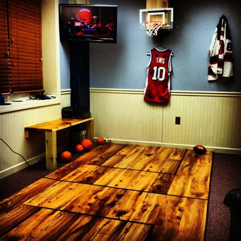basketball-room-with-wooden-floor | HomeMydesign