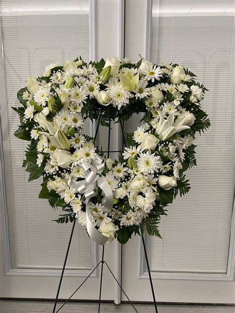 Always Remember White Floral Heart Tribute in East Rochester, NY | The