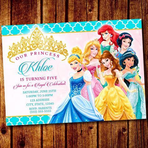 Princess Party Princess Invitation Disney Princess Party 1st