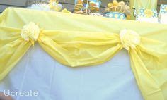 Set the place settings directly on the tablecloth or place vinyl or plastic placemats on them. how to make a table skirt out of a plastic dollar store ...