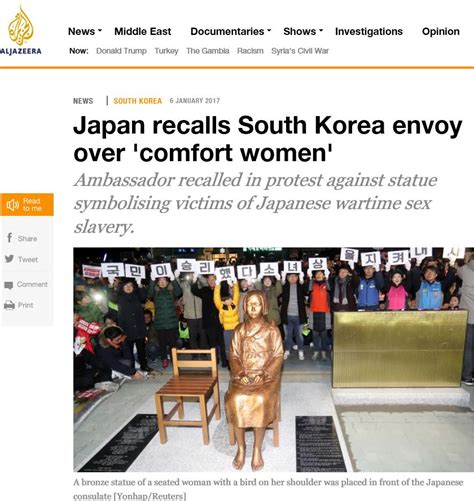 Japan Recalls South Korea Envoy Over ‘comfort Womencanada Alpha 加拿大史維會