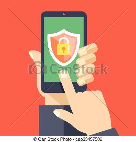 Whether you just got a new android phone or have had one for a while, it's probably not as secure as it could be. Mobile security app on smartphone screen. user touch ...