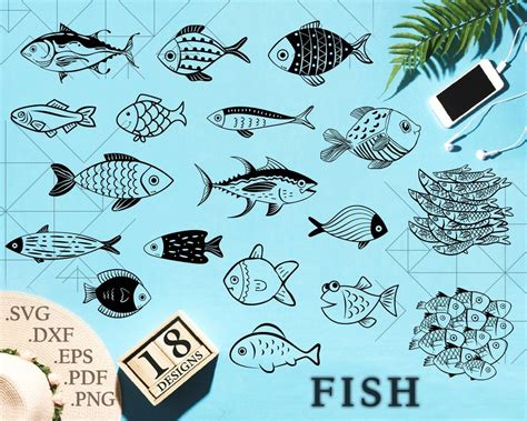 Fish svg, Fish SVG for Cricut, Silhouette - Fish silhouette - Fish png clipart - Fish dxf vector ...