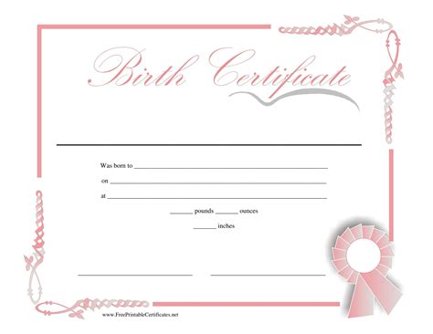 Birth Certificate Templates Word PDF Template Lab