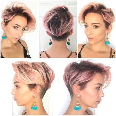 Undercut hairstyles for women differ from traditional buzz cuts because the top layer of the hair is maintained. Pink Layered Undercut Pixie - The Latest Hairstyles for ...