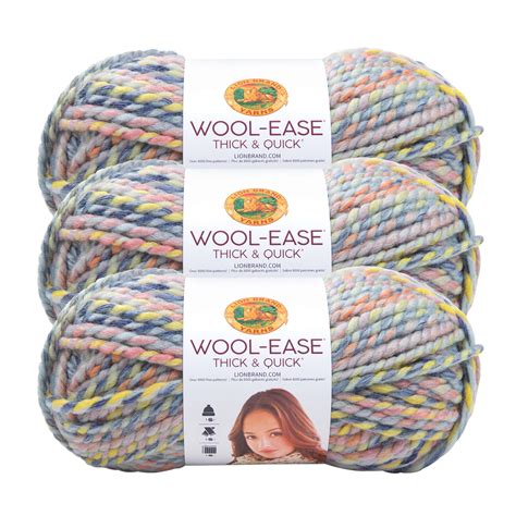 Lion Brand Yarn Wool Ease Thick And Quick Flax Wool Blend Super Bulky