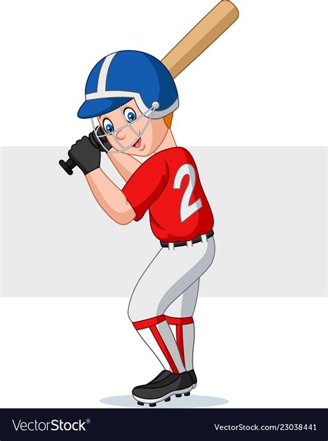 Cartoon Boy Playing Baseball Royalty Free Vector Image
