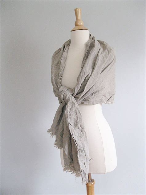 Black Linen Scarf Softened Linen Scarf Natural Linen Scarf Etsy