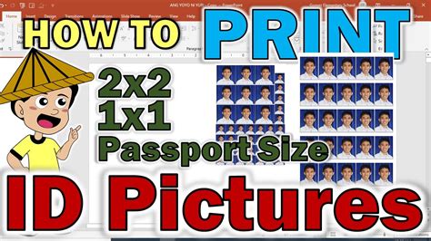 How To Print Id Pictures Print Passport Size 2x2 And 1x1 Pictures