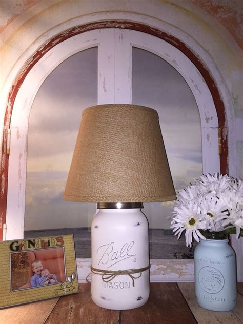 Impressive Gallon Size Mason Jar Lamp Distressed In Warm White