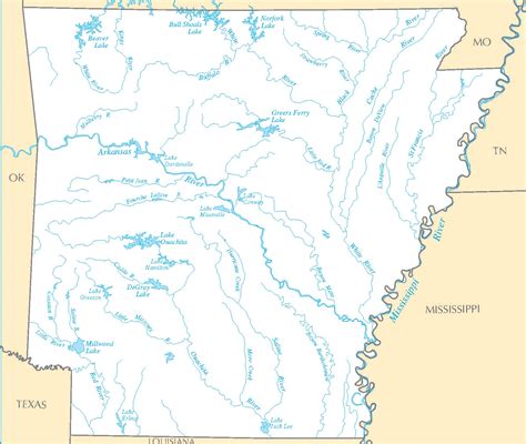 Arkansas River Map Large Printable And Standard Map
