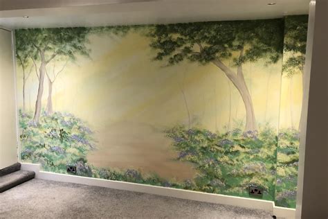 Woodland Trees Forest Wall Mural Art Painting
