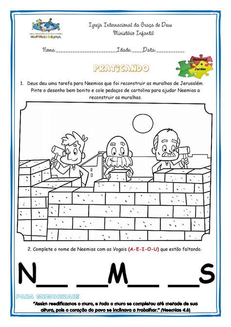 Atividades Infantil Sobre Neemias