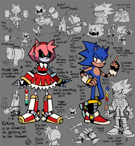 Amy Rose Dr Eggman Metal Sonic And Metal Amy Sonic Drawn By