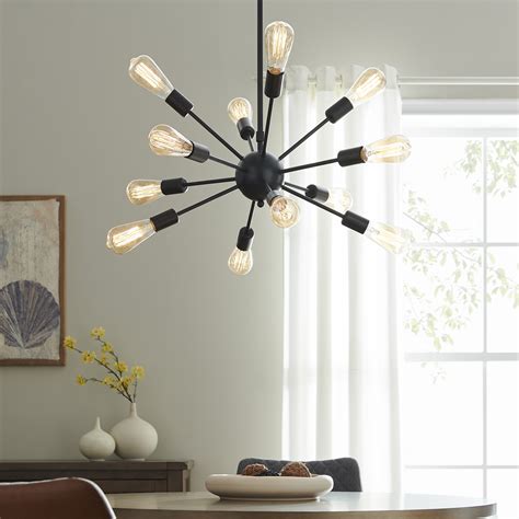 Recessed ceiling lights and table lamps help provide task lighting while spot lights can be possitioned to highlight artwork and decor. BELLEZE Sputnik Chandelier Mid Century Modern Pendant 12 ...