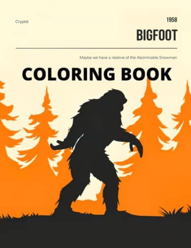 Bigfoot Coloring Book With Easy Art Quality Books For Adults Ted