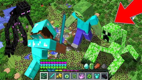 Minecraft Giant Pro Zombie Enderman Creeper Titan Vs 10000 Villagers
