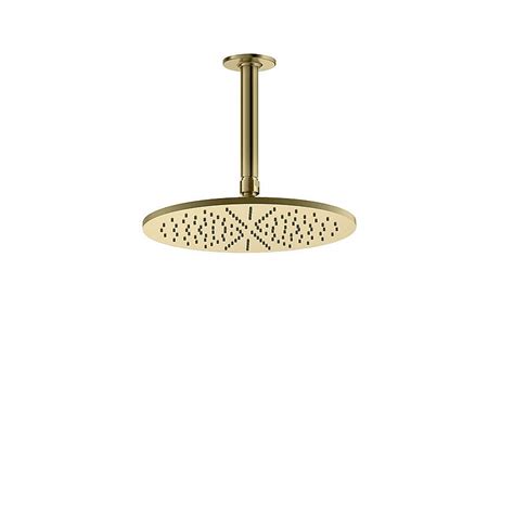 Gessi Inciso Shower Head Mm And Ceiling Mounted Arm Brushed Brass