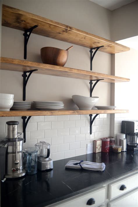 This is an easy diy open shelving tutorial that will show you how to make open shelving that is great for your laundry room, kitchen or coffee bar! DIY Open Shelving How-To | Open kitchen shelves, Kitchen ...