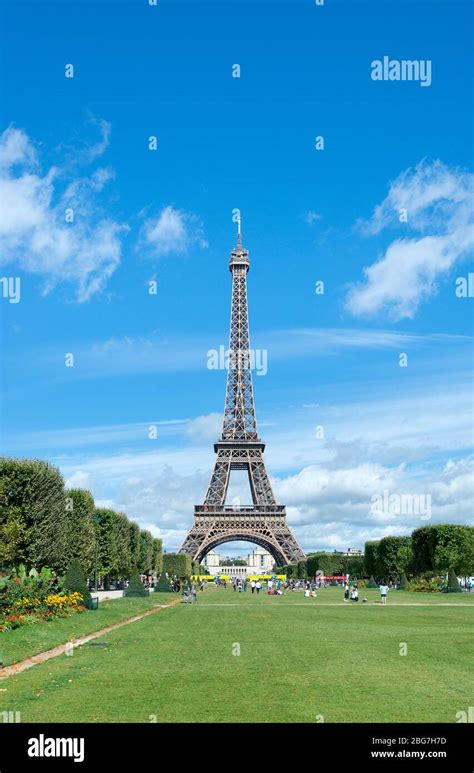 Eiffel Tower From The Champ De Mars Paris France Stock Photo Alamy