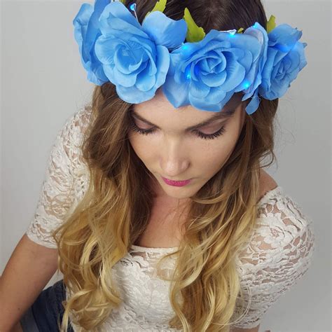 Making it easier to get out of bed, ready for the day ahead. Blue Rose Light Up Flower Crown | Led flower crown, Flower ...