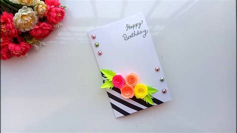 This is a fun card to make with matching patterned paper. Beautiful Handmade Birthday card//Birthday card idea ...