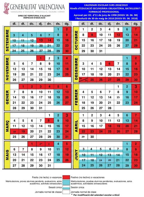 El periodo de preinscripción será del 25 de enero al 26 de febrero de 2021 a través de la página oficial de la autoridad educativa federal en la ciudad de méxico. Calendario Escolar Curso 2018/ 2019 | Ajuntament de Sant ...