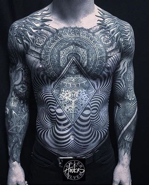 Stunning Geometric Bodysuit By Robhoskins Geometric Line Tattoo