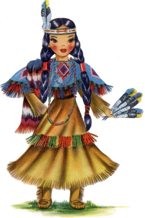 Pretty Retro Native American Doll Image! - The Graphics Fairy