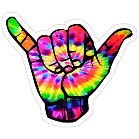 Hang Loose Rainbow Tie Dye Stickers By Kerrazyyy Redbubble