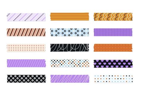 Premium Vector Collection Of Cute Flat Washi Tapes