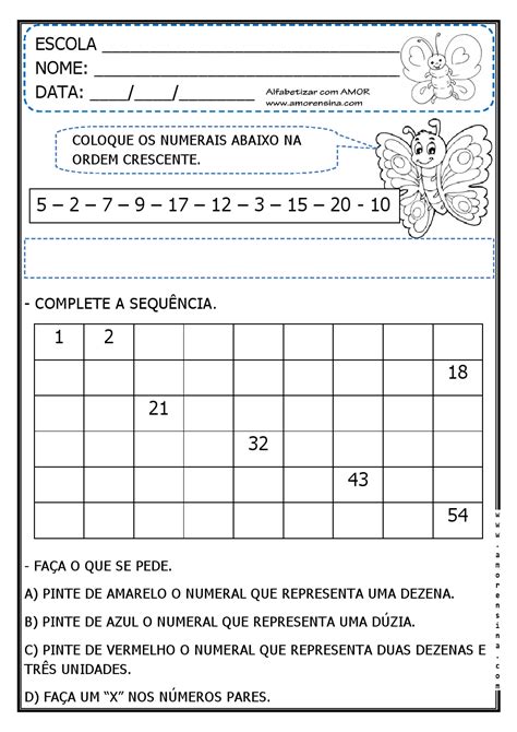 Atividades De Alfabetização 1 Ano Matematica