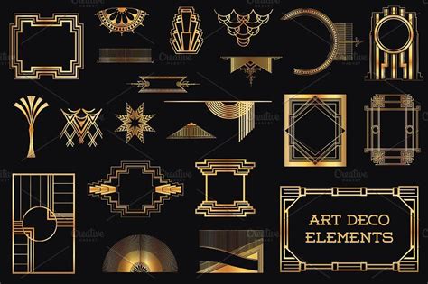 37 Art Deco Design Elements Vol1 By Finescrap On Creativemarket Art