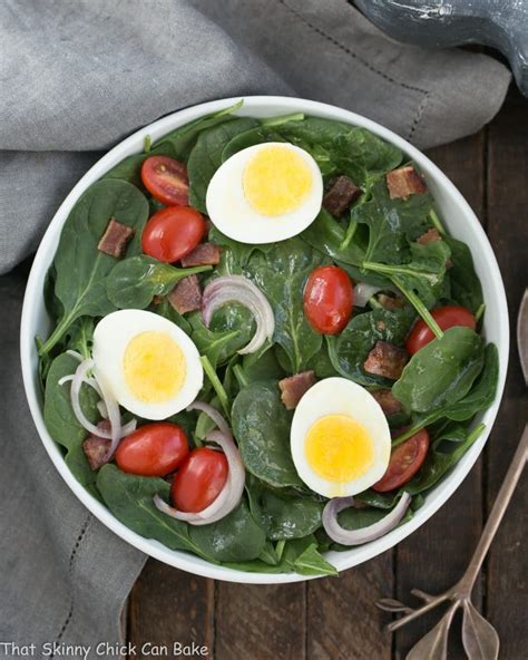 Well worth the effort to make. Easy Spinach Salad with Bacon, Eggs and Tomatoes - That ...