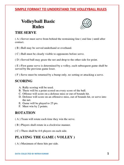 Volleyball Basic Rules Volleyball Hobbies