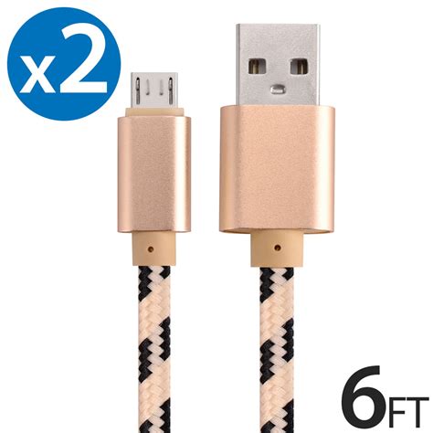 2x Micro Usb Cable Charger For Android Freedomtech 6ft Usb To Micro