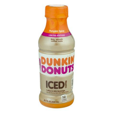 Dunkin Donuts Pumpkin Spice Iced Coffee Bottle 137 Fl Oz Instacart