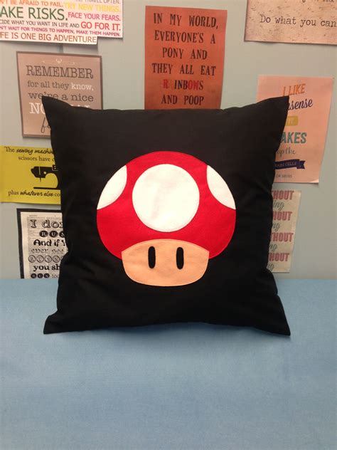 Toad Black Super Mario Bros Retro Cushion Pillow Cover Felt Etsy