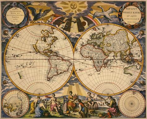 Mapas Del Mundo Antiguo Impresión De Mapas Del Mundo Arte De Etsy